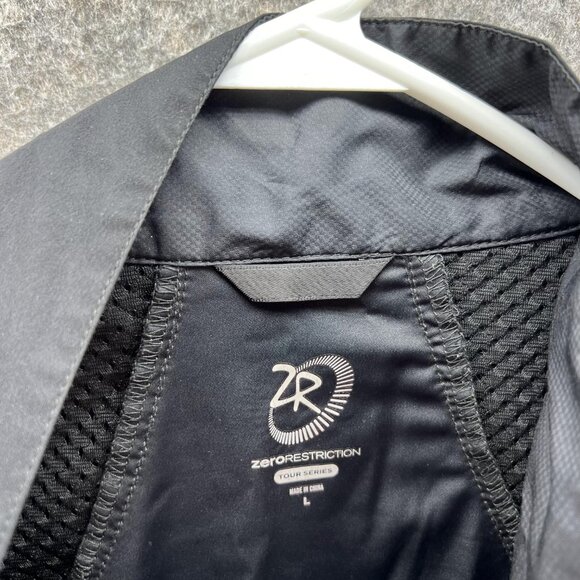 Zero Restriction Sweater Men Large Black 1/4 Zip Mirasol m Tour Series Jacket - Picture 6 of 14